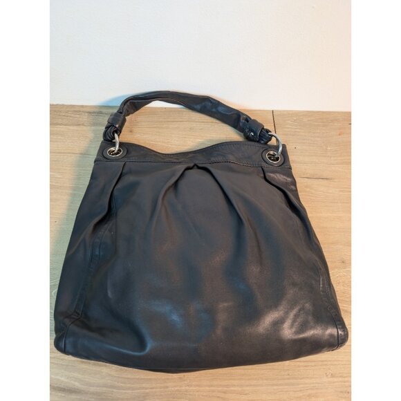 COACH Black Leather Parker Shoulder Bag Purse Hobo Classic...